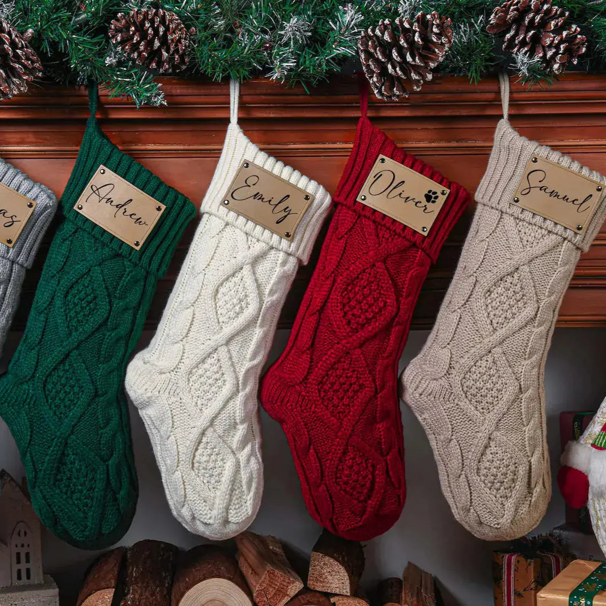 Personalized Knitted Christmas Stockings