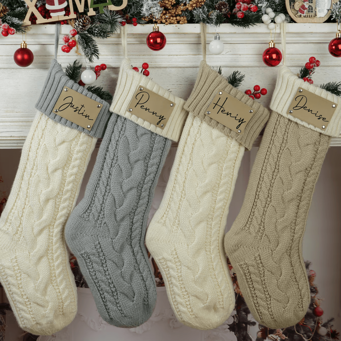 Personalized Knitted Christmas Stockings