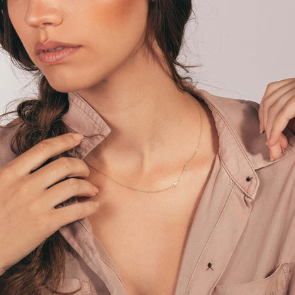 Personalized Sideway Initial Necklace - Up to 9 Letters/Symbols