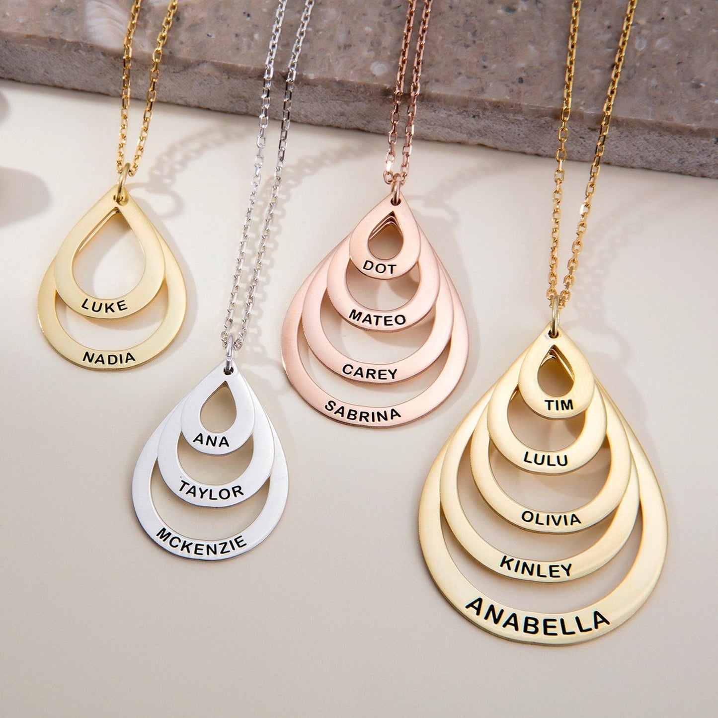 Personalized Teardrop Necklace